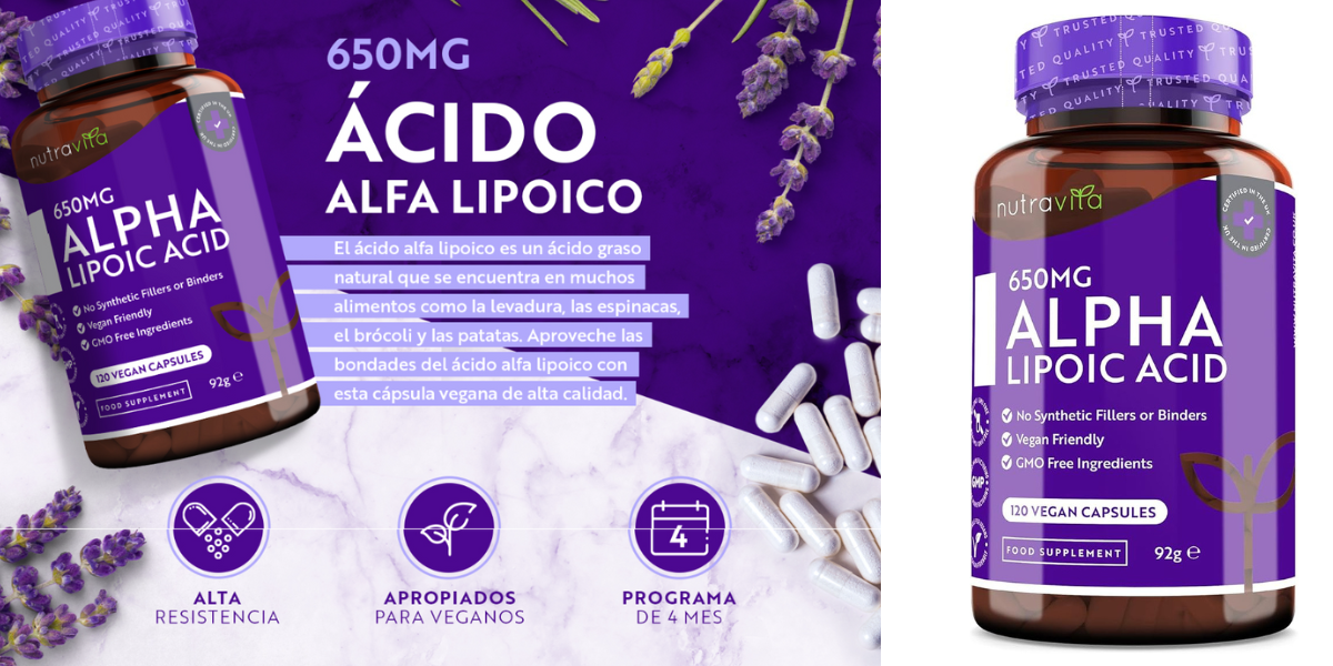 Acido Alfa Lipoico Nutravita Vegano Para veganos Natural Acido Alfa Lipoico Nutravita Vegano Para veganos Natural