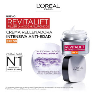 Crema Rellenadora de arrugas L’Oréal Paris con Ácido Hialurónico