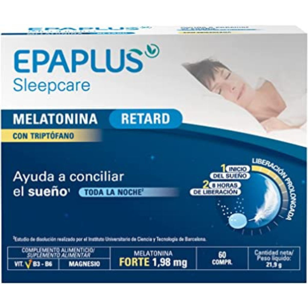 Melatonina Pura Sublingual en Gotas ESI: Mejora tu sueño de forma natural 4 EPAPLUS Sleepcare, Melatonina Retard con Triptófano, Melatonina de Liberación Prolongada