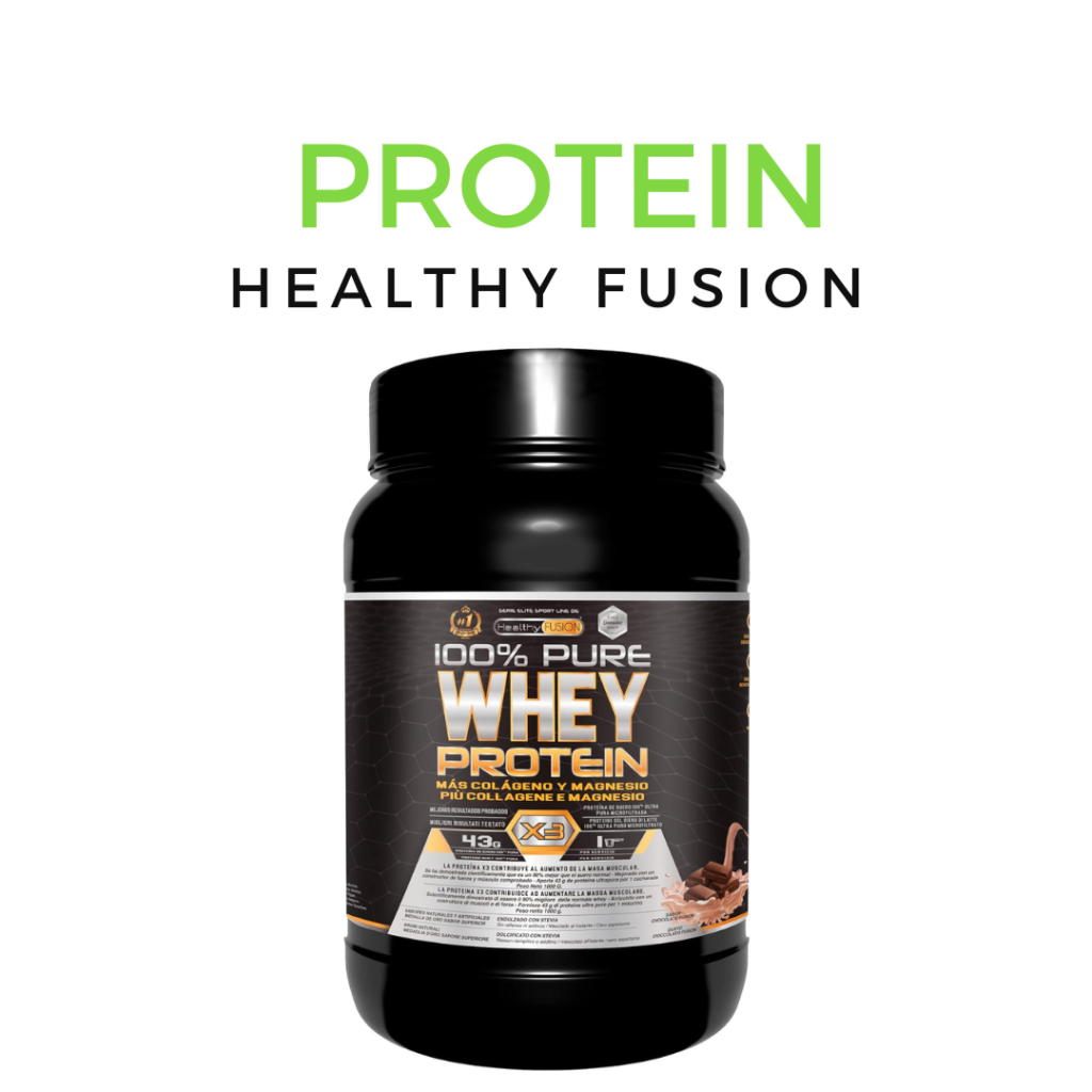 Healthy Fusion Whey Protein Proteína Whey pura con Colágeno + Magnesio Mejora tus entrenamientos