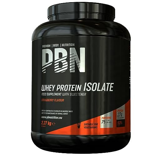 PBN Premium Body Nutrition - Aislado de proteína de suero en polvo (Whey-ISOLATE), 2,27 kg (paquete de 1), sabor a fresa, 75 porciones