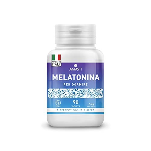 Pastillas para dormir con melatonina pura [Fácil de Tragar] 1 mg natural con adenosina y glicina para dormir bien [Alta Absorción] - 90 tabletas sin gluten/lactosa